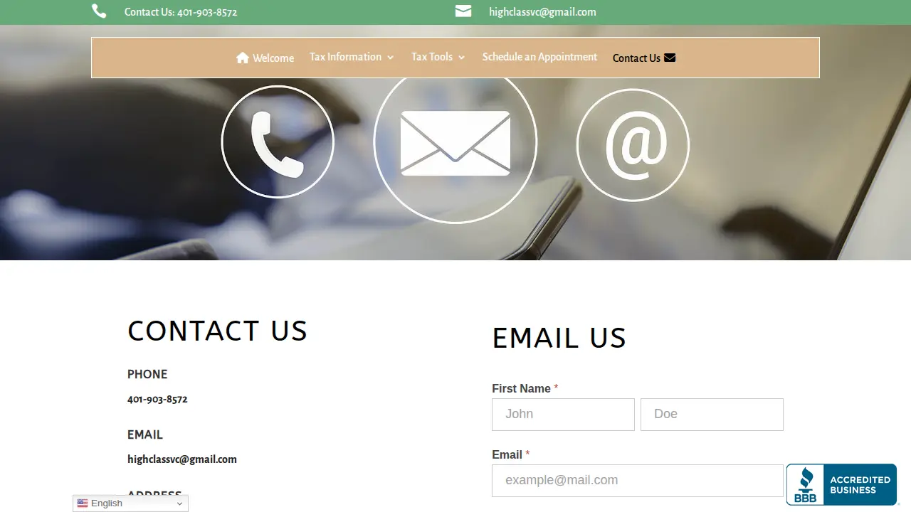 HighClass Bookkeeping & Tax Services page