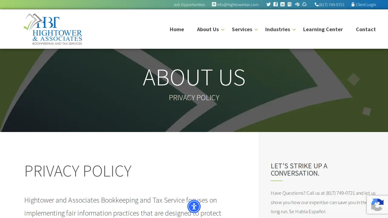 Hightower and Associates Bookkeeping and Tax Service page