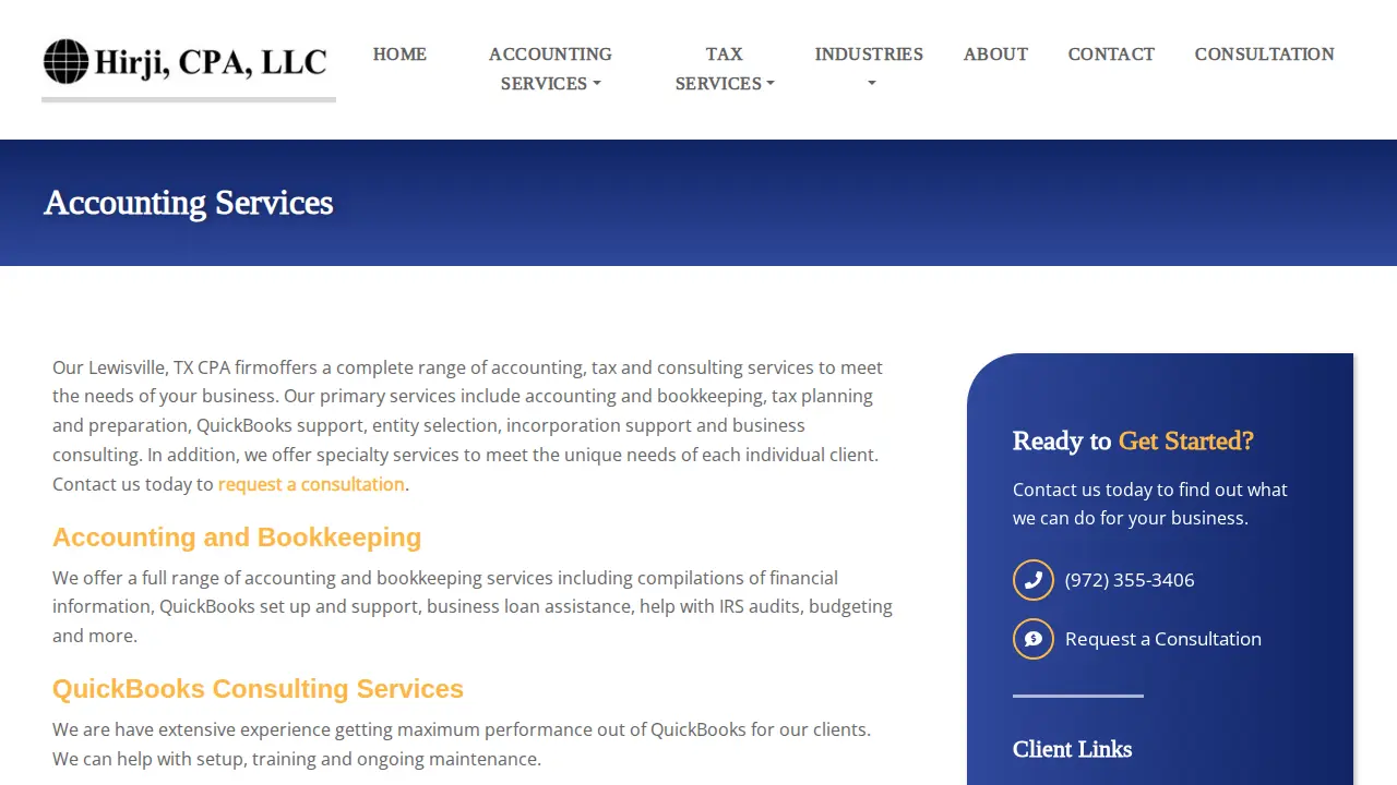 Hirji CPA LLC page