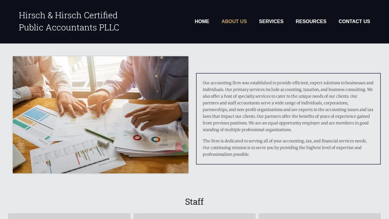 Hirsch & Hirsch Certified Public Accountants PLLC page