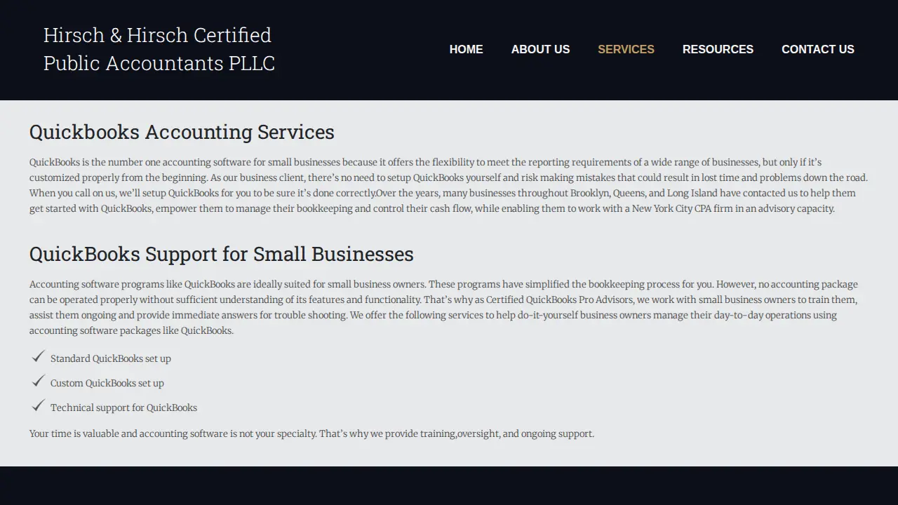 Hirsch & Hirsch Certified Public Accountants PLLC page