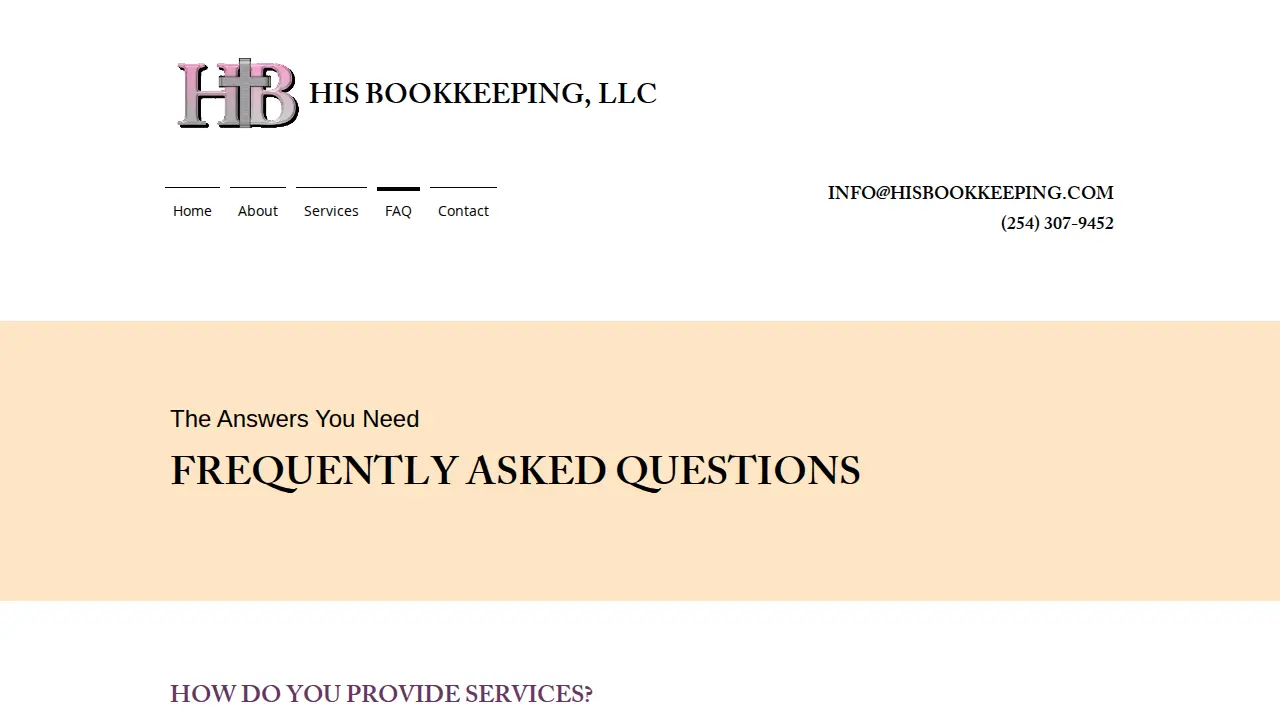 His Bookkeeping, LLC page
