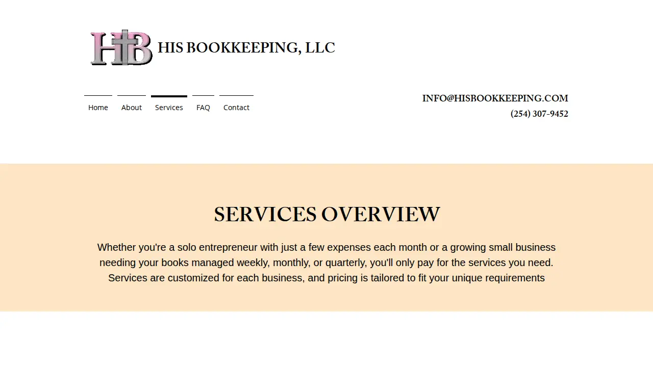 His Bookkeeping, LLC page