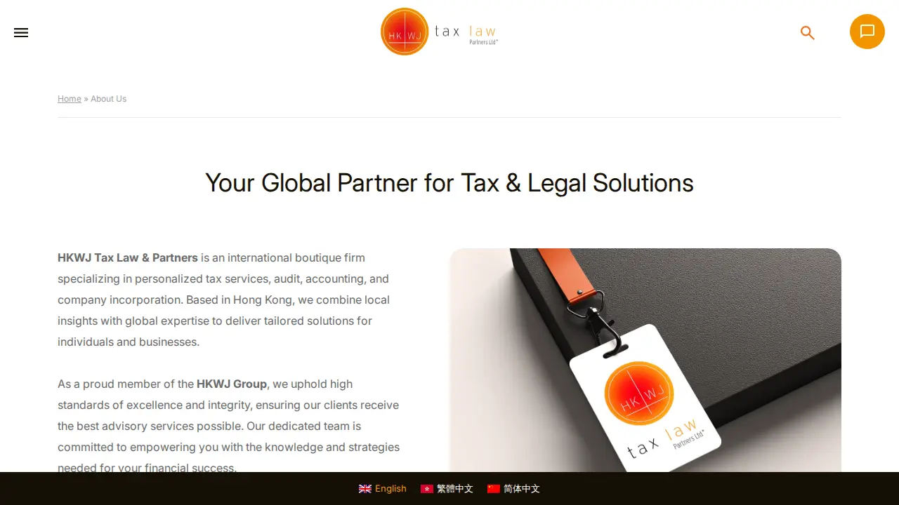 HKWJ Tax Law & Partners Limited - Advisory, Consultancy, Law Services, Tax Filings page