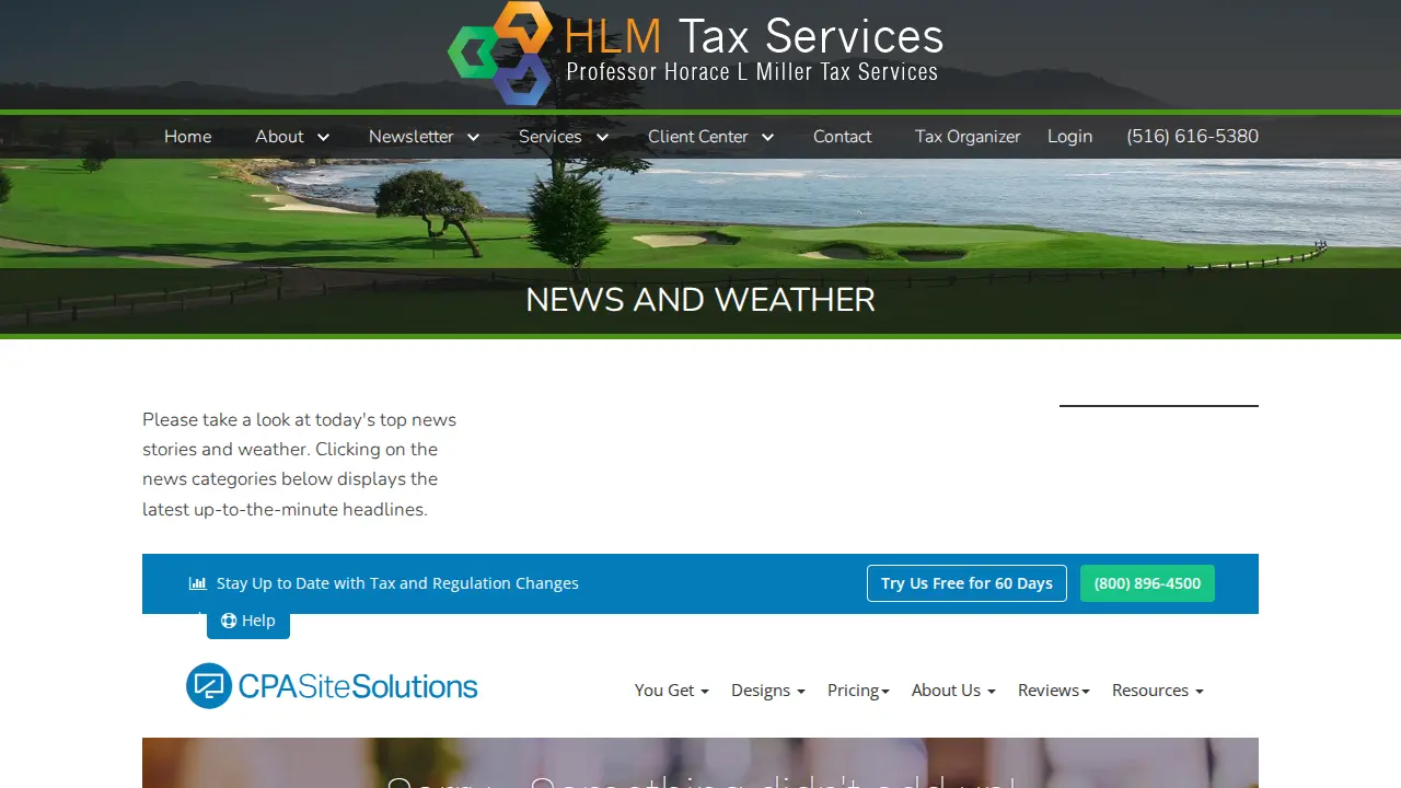 Professor Horace L Miller Tax Services page