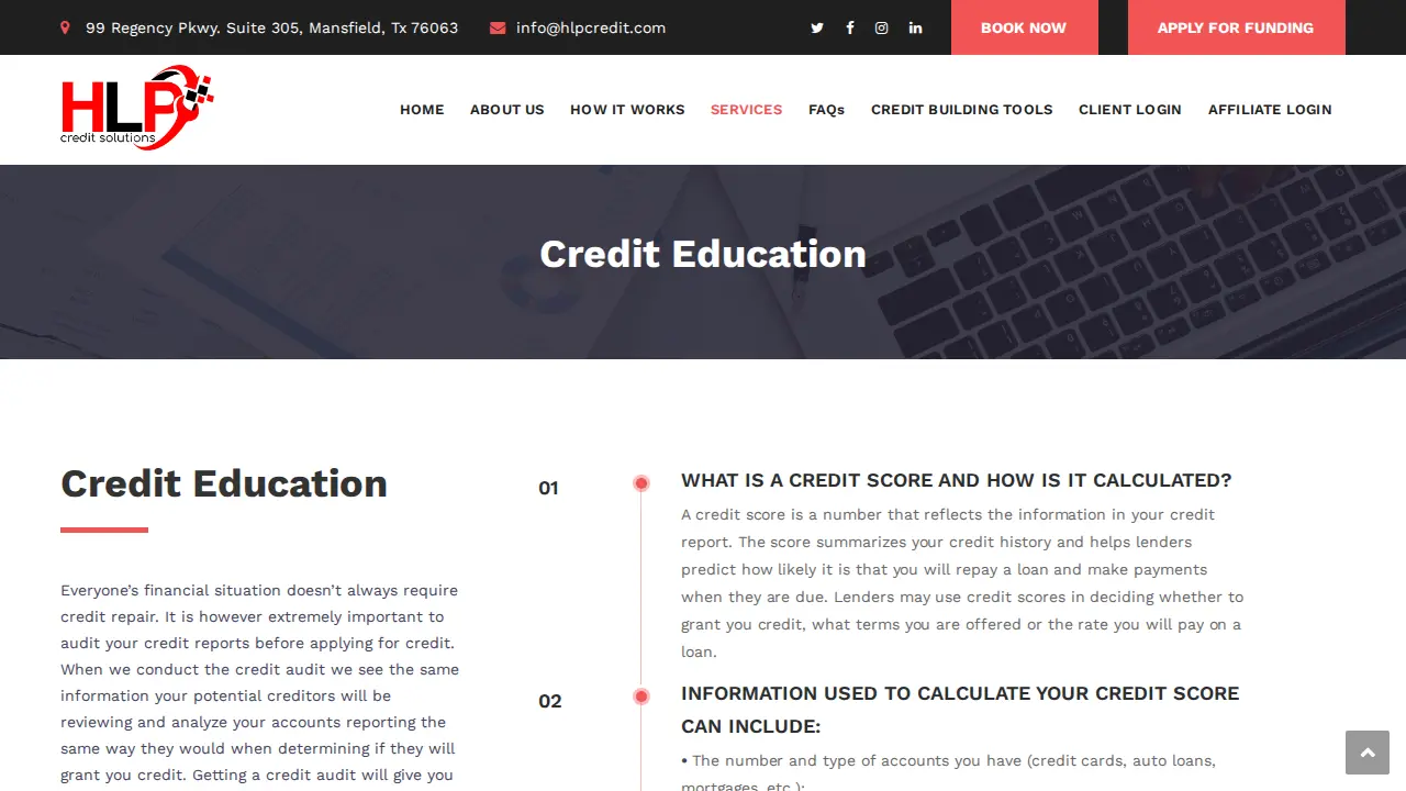 HLP Credit Solutions page