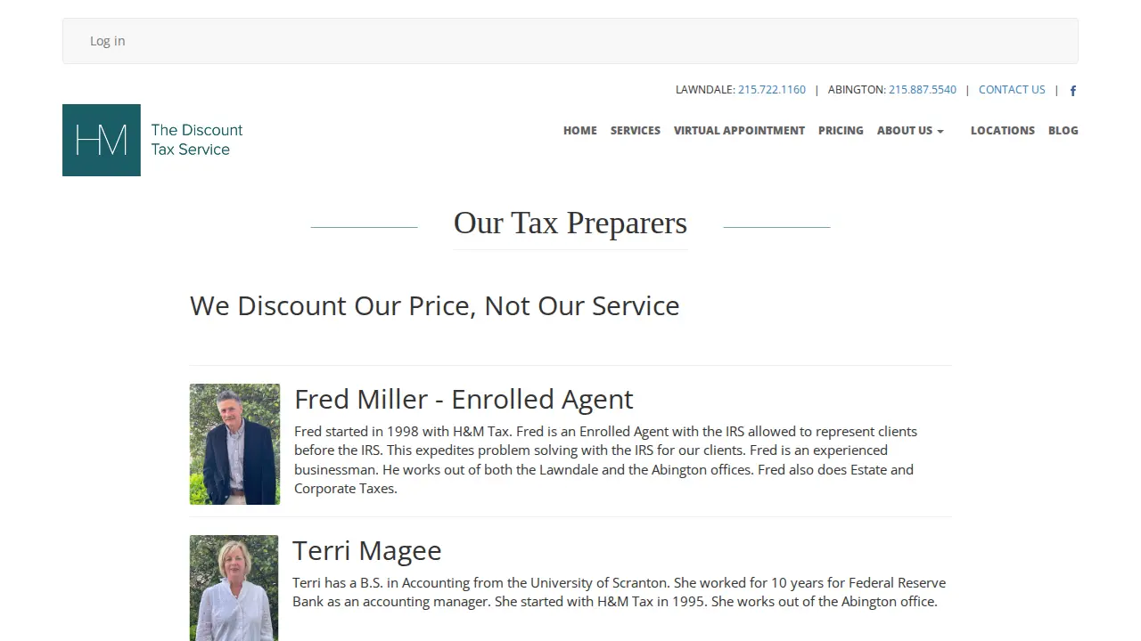 H&M Tax Service page