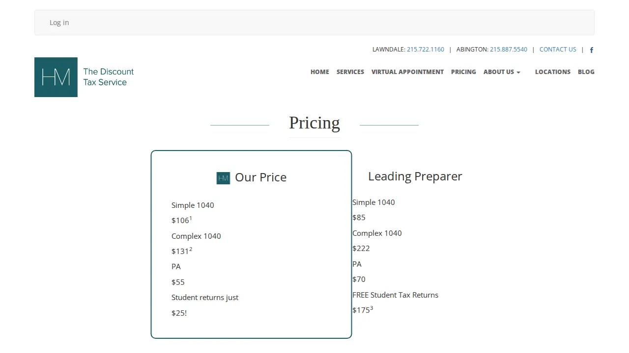 H&M Tax Service page