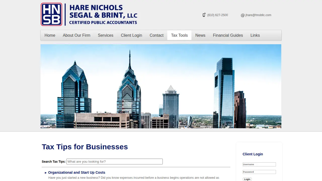 Hare Nichols Segal & Brint LLC CPAs page