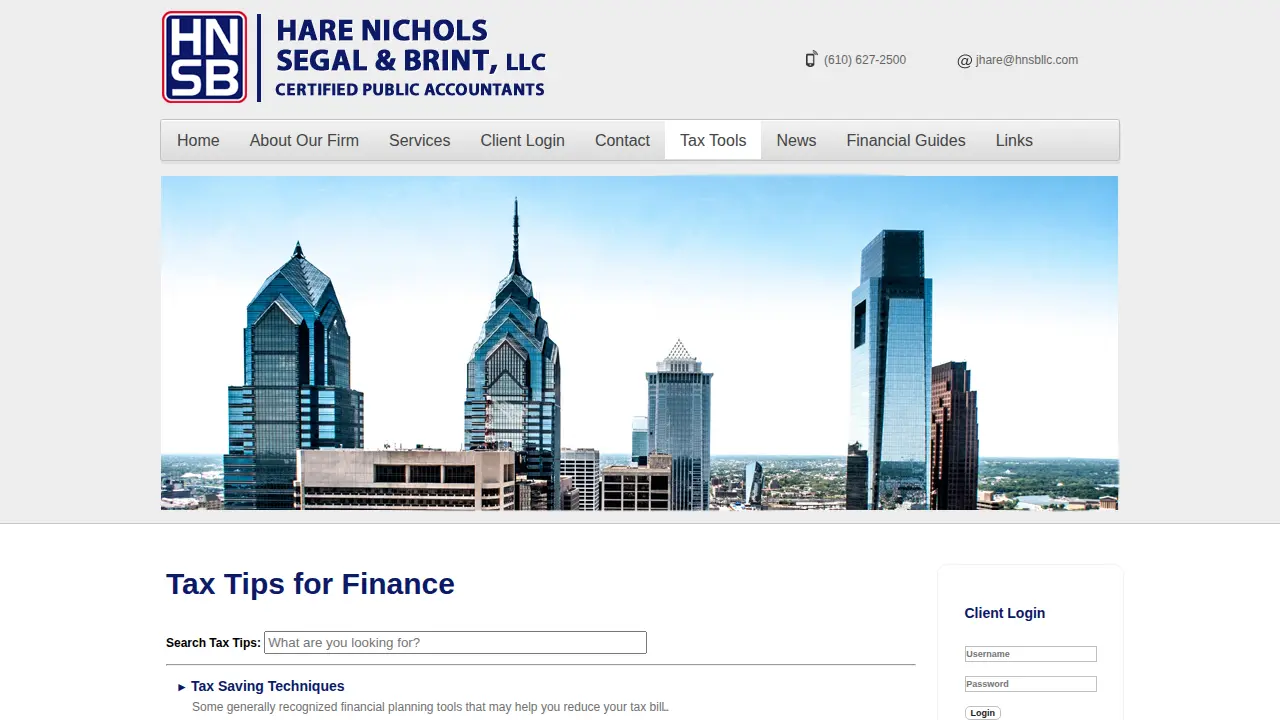Hare Nichols Segal & Brint LLC CPAs page