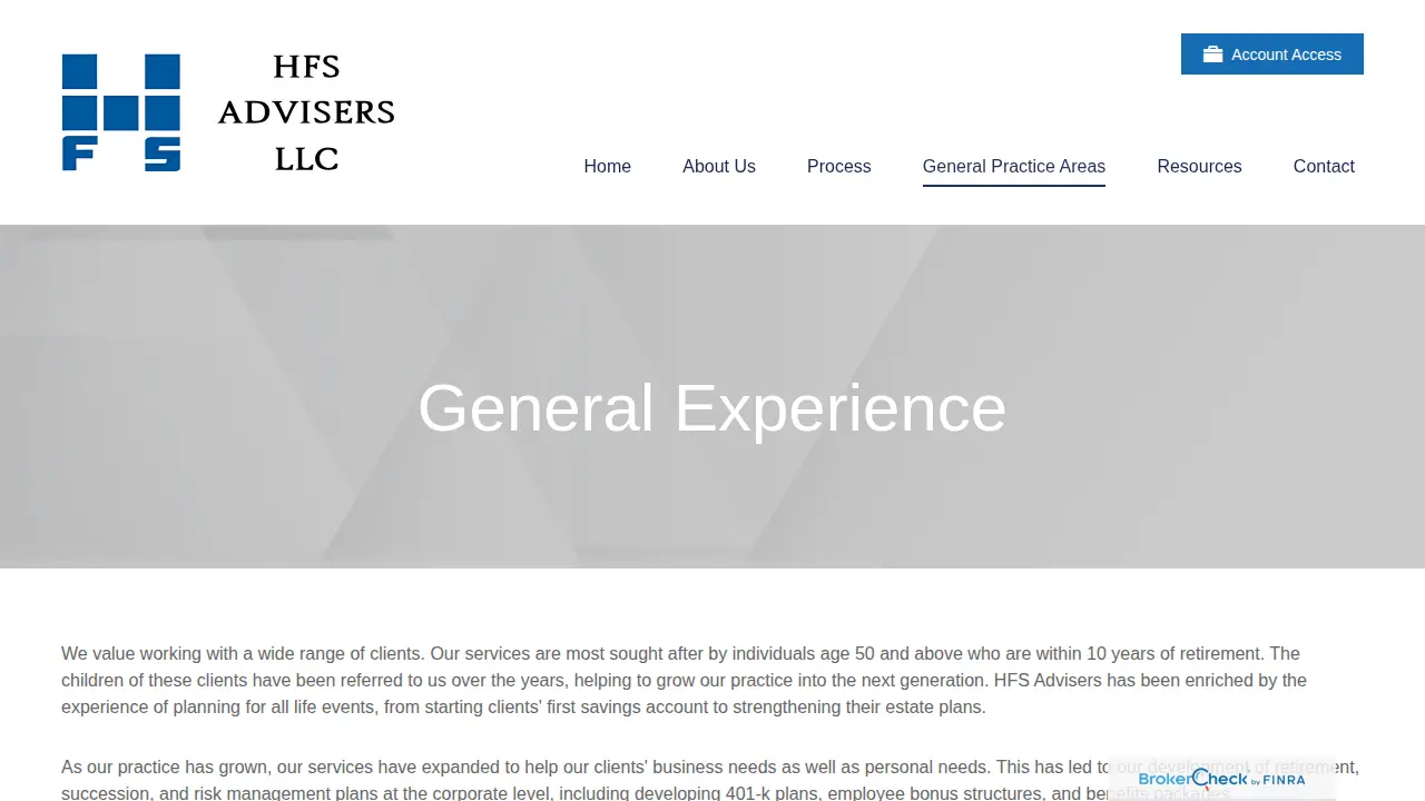 HFS Advisers page