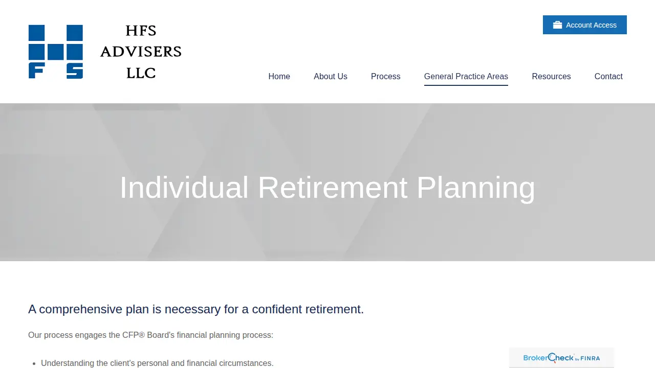 HFS Advisers page