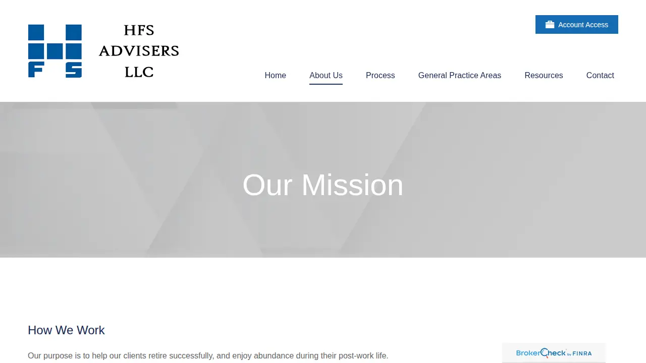 HFS Advisers page