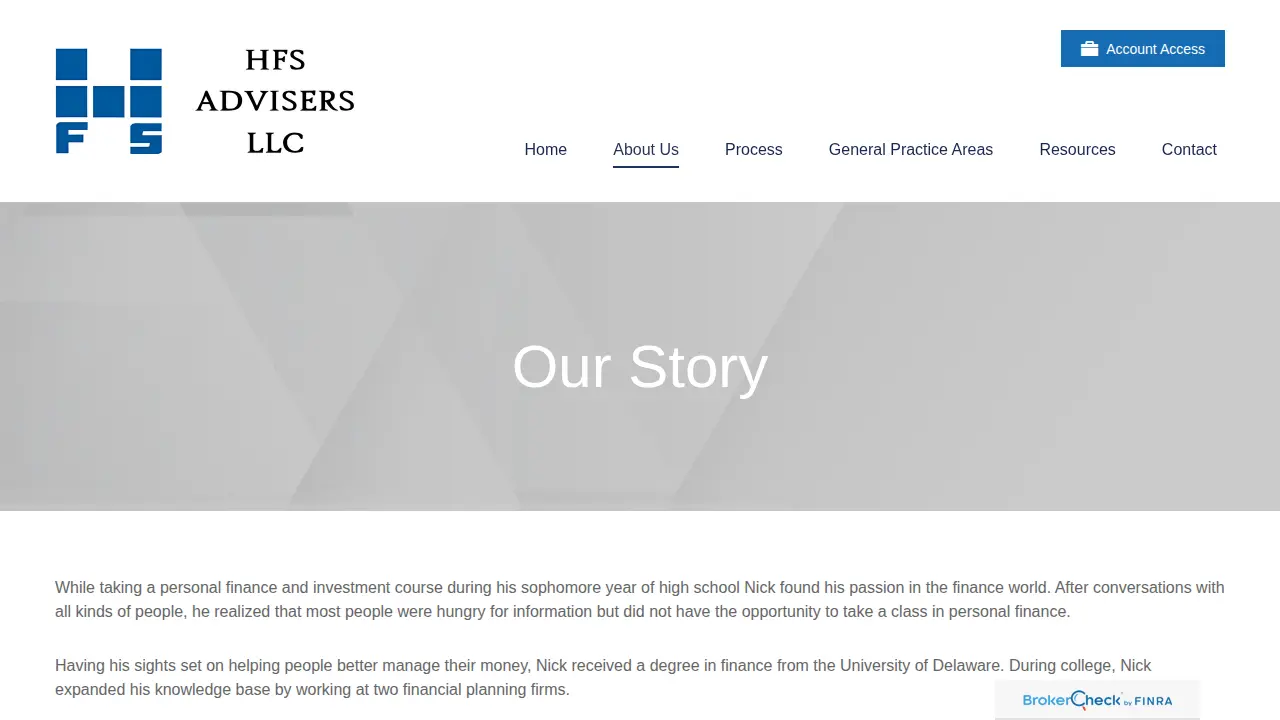 HFS Advisers page