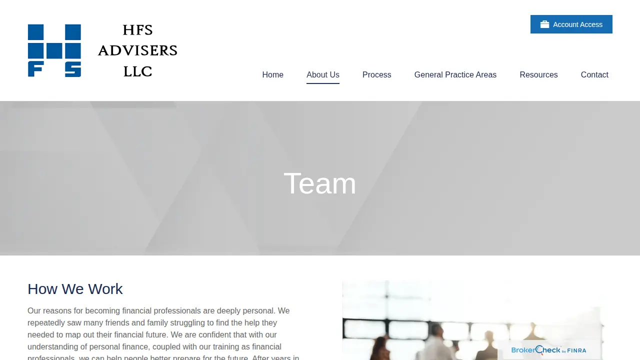 HFS Advisers page