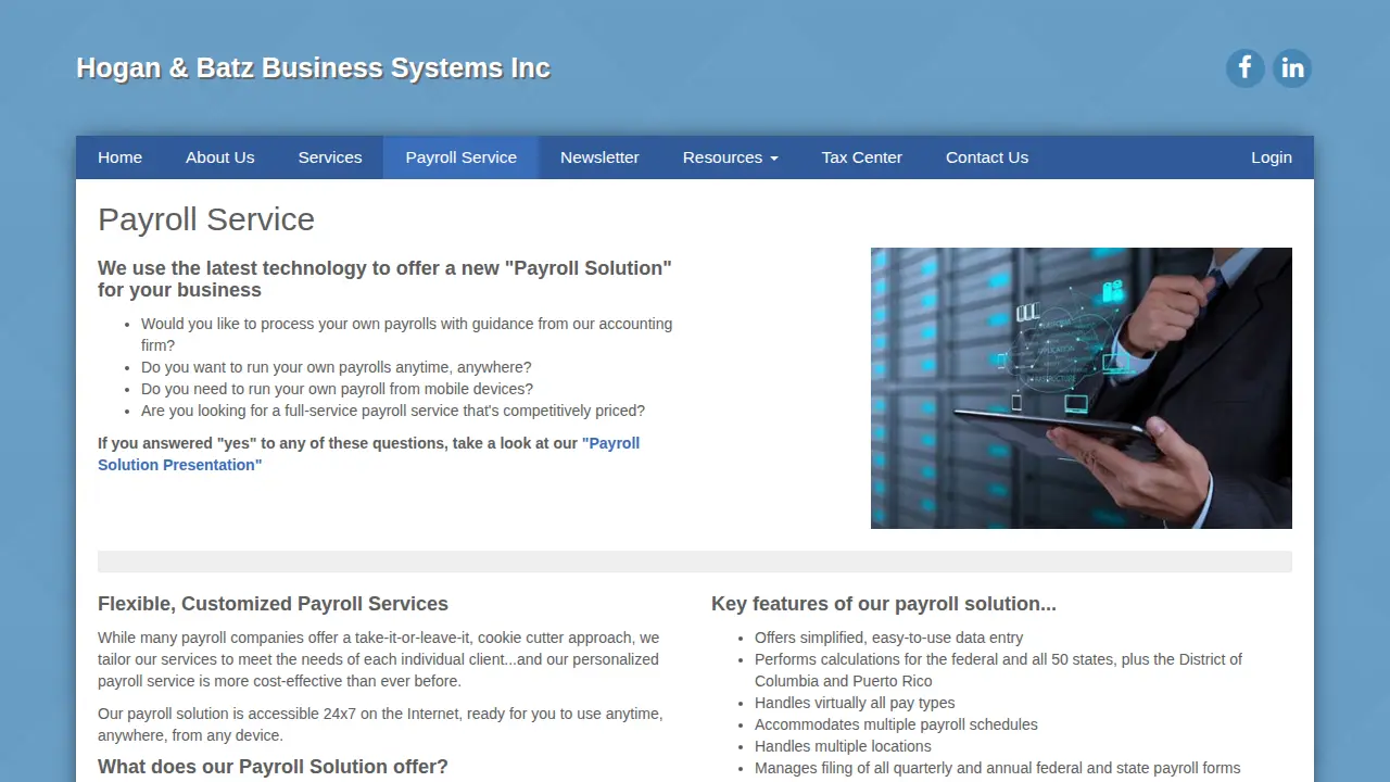 Hogan & Batz Business Systems page
