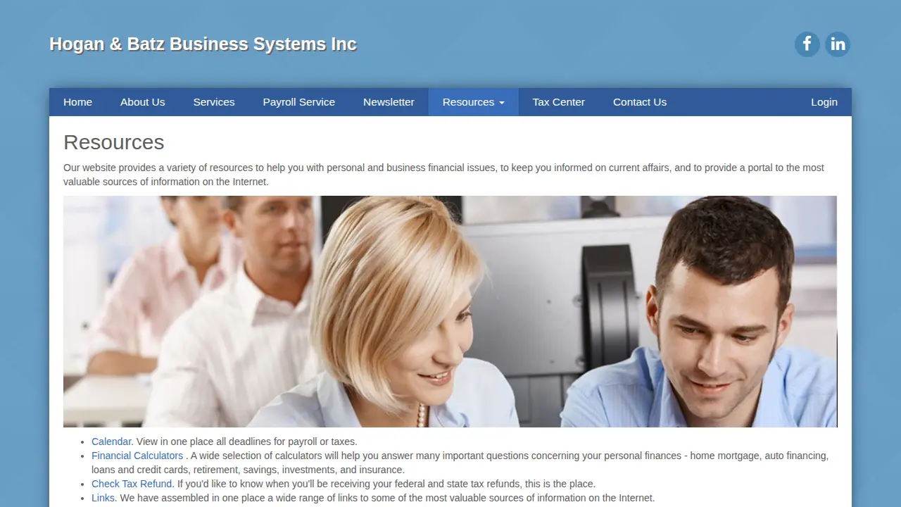 Hogan & Batz Business Systems page