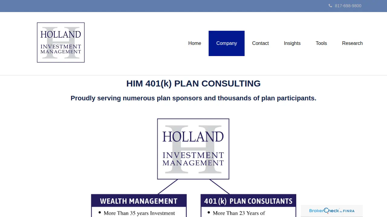Holland Investment Management page