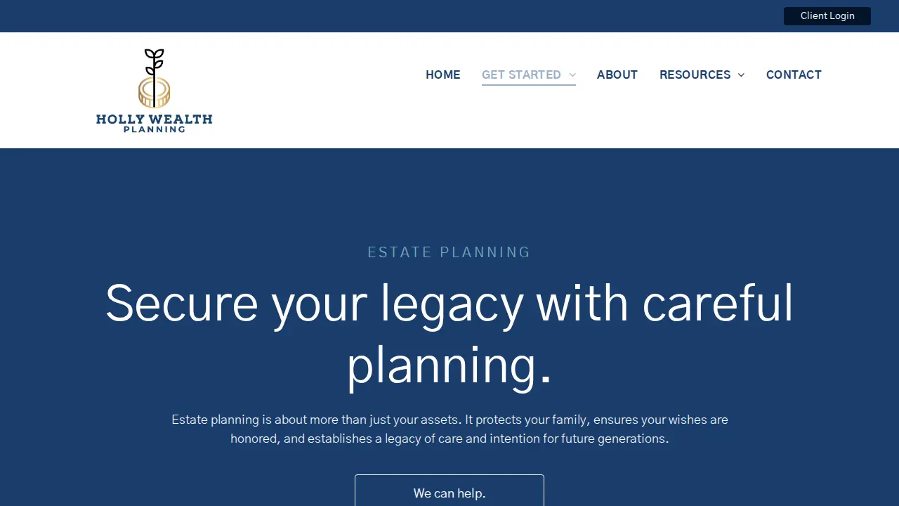 Holly Wealth Planning page