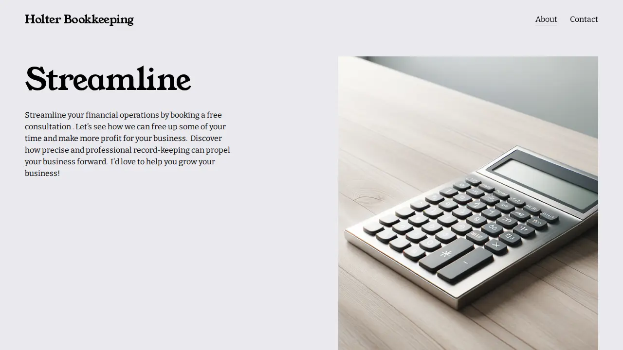 Holter Bookkeeping page