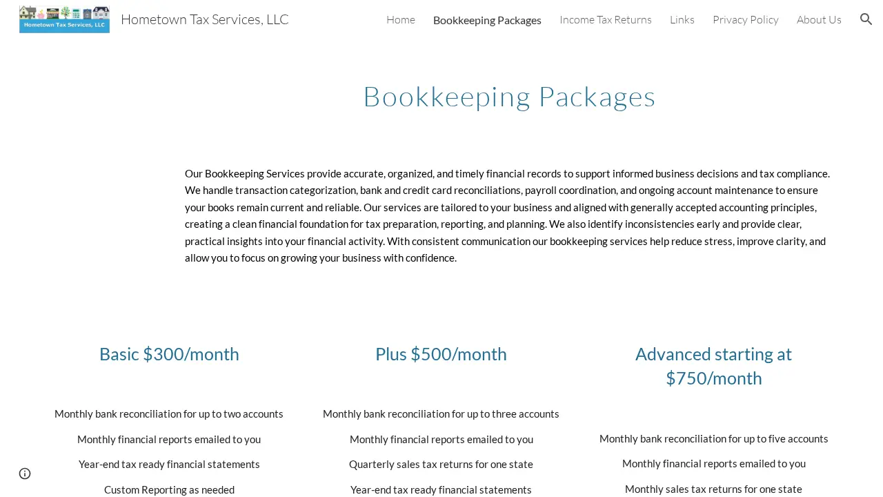 Hometown Tax Services LLC page