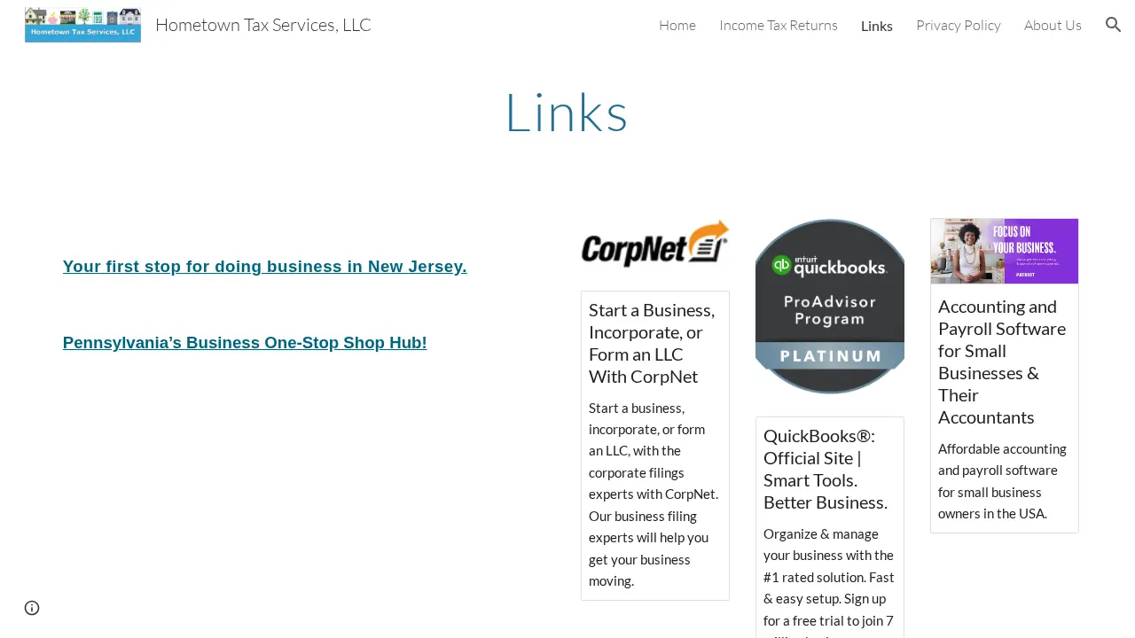 Hometown Tax Services LLC page