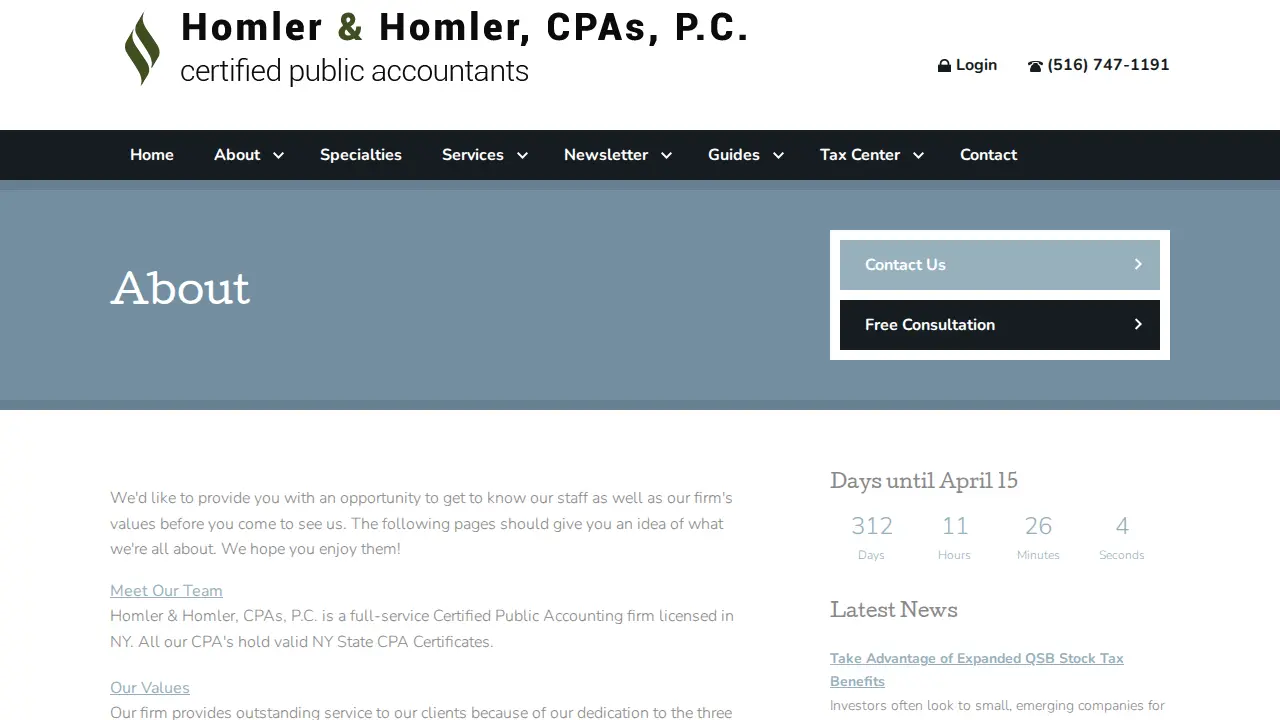 Homler & Homler CPAs, P.C. page