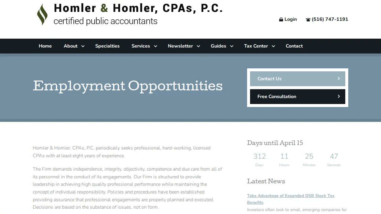 Homler & Homler CPAs, P.C. page