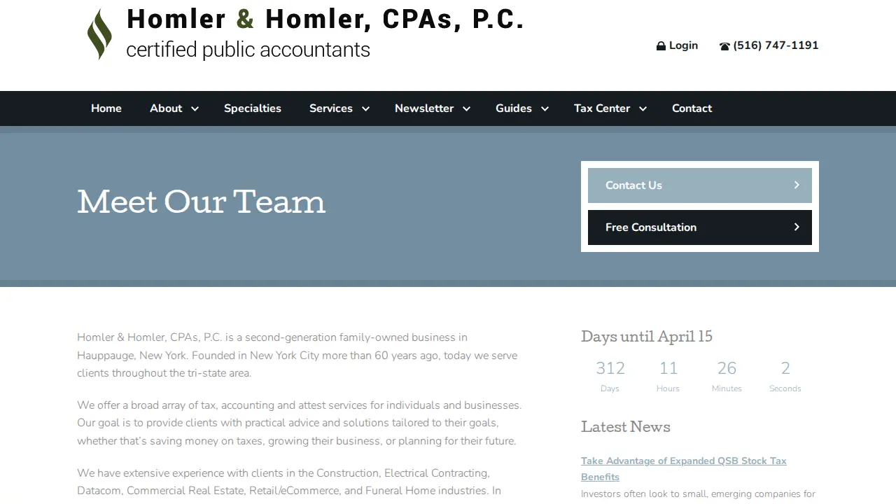 Homler & Homler CPAs, P.C. page