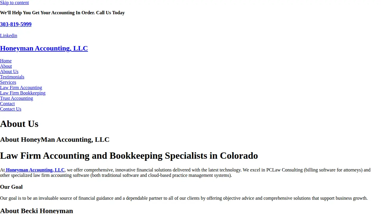Honeyman Accounting page