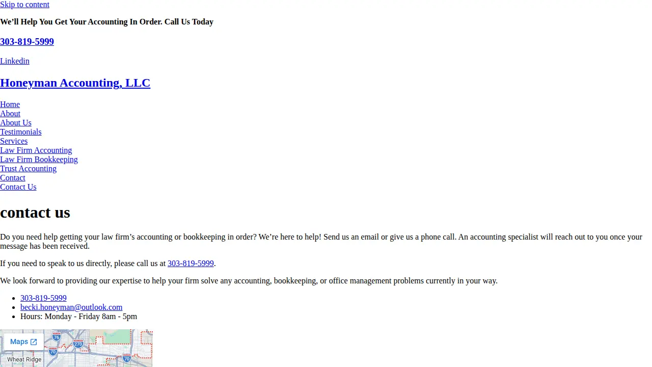 Honeyman Accounting page