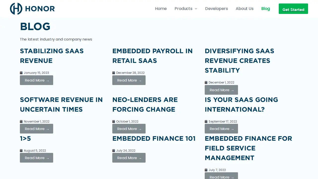 HONOR payment solutions page