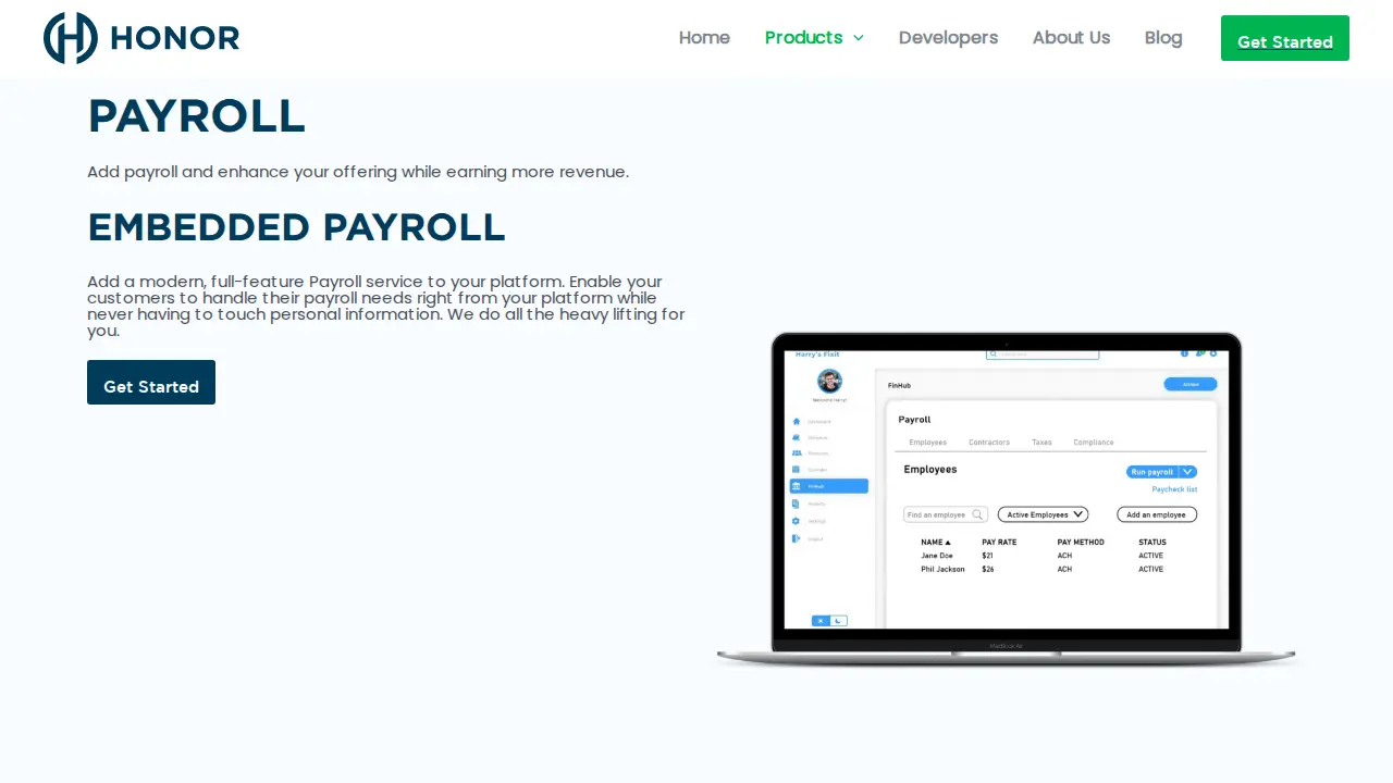 HONOR payment solutions page