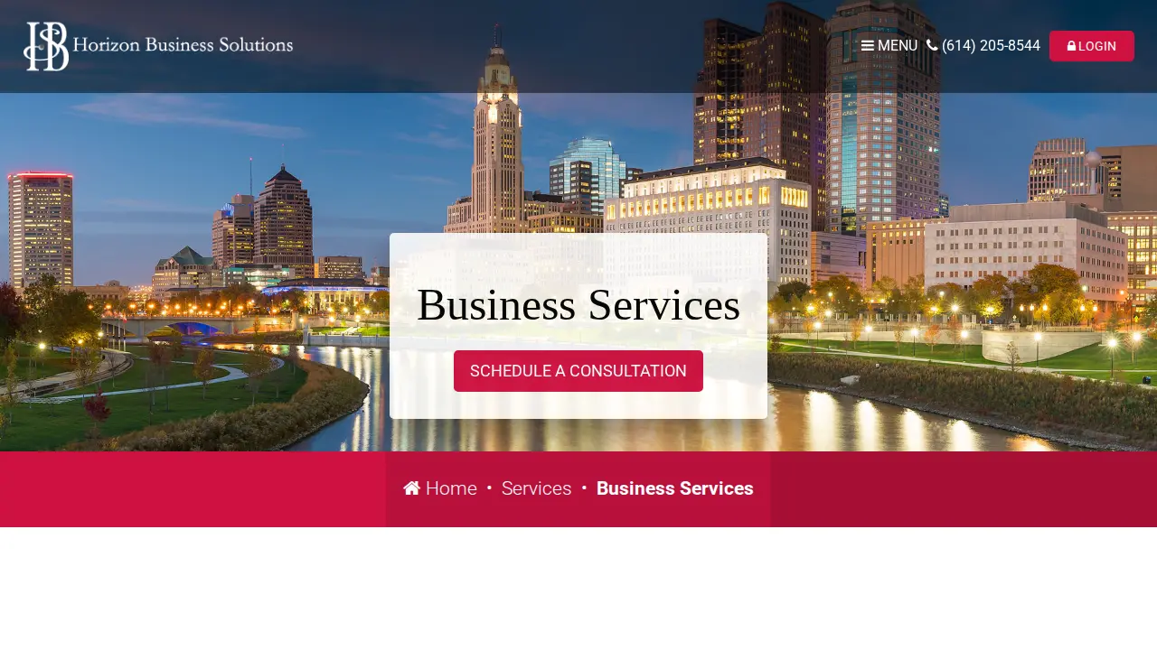 Horizon Business Solutions page
