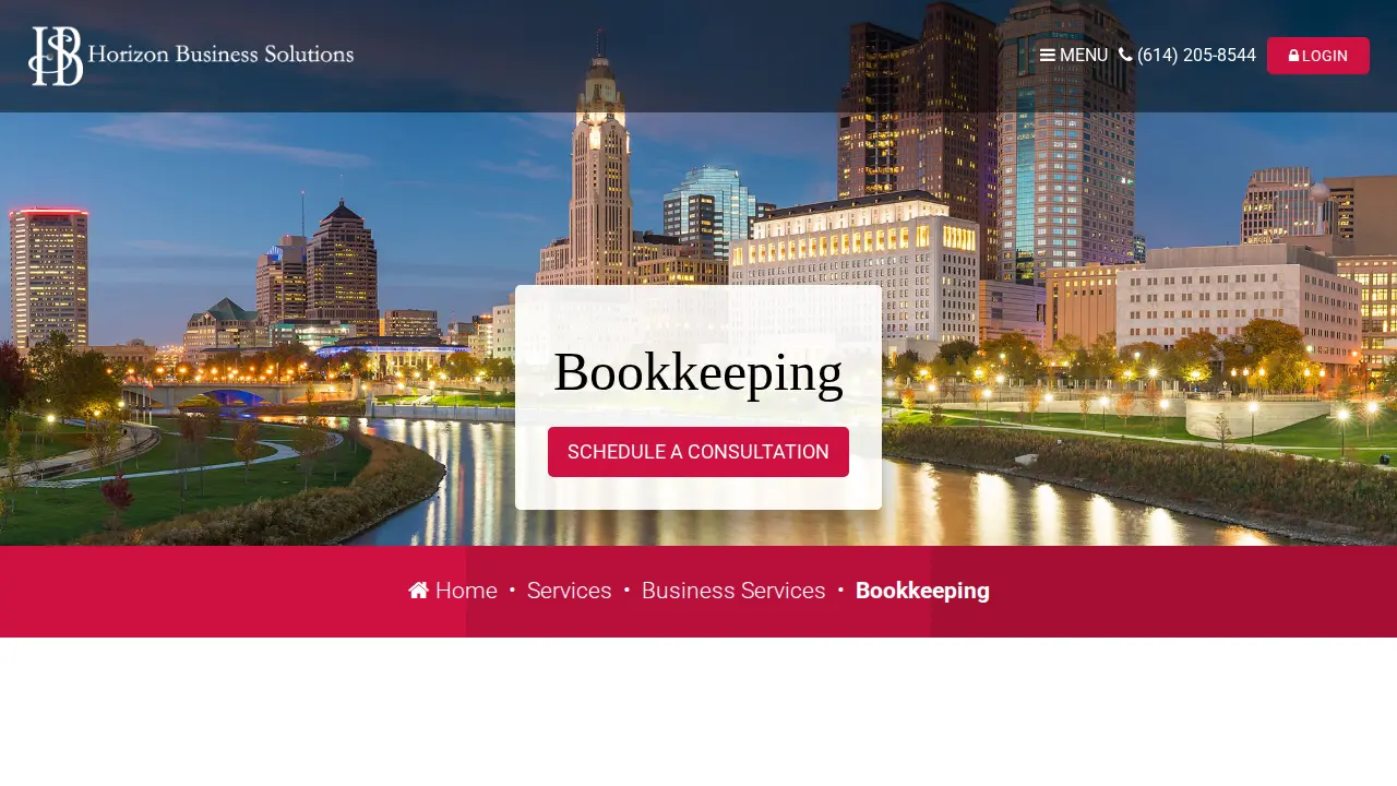 Horizon Business Solutions page