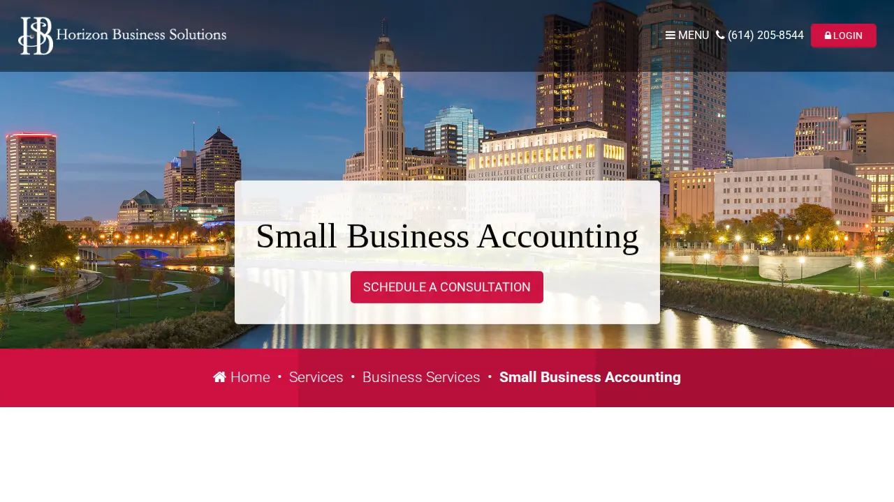 Horizon Business Solutions page