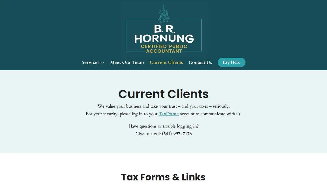 B.R. Hornung CPA page