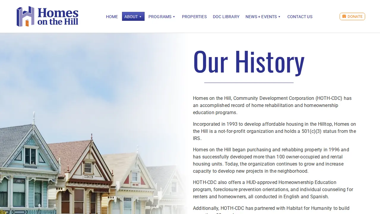 Homes On the Hill page