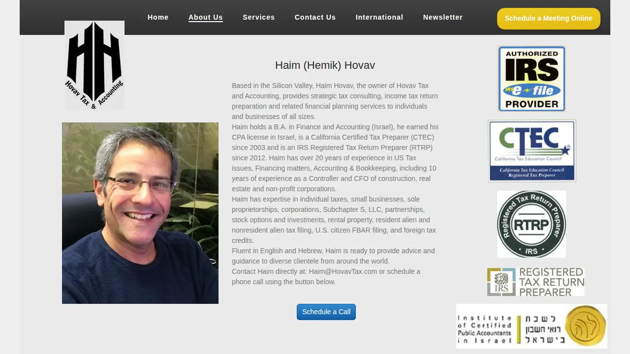Hovav Tax page