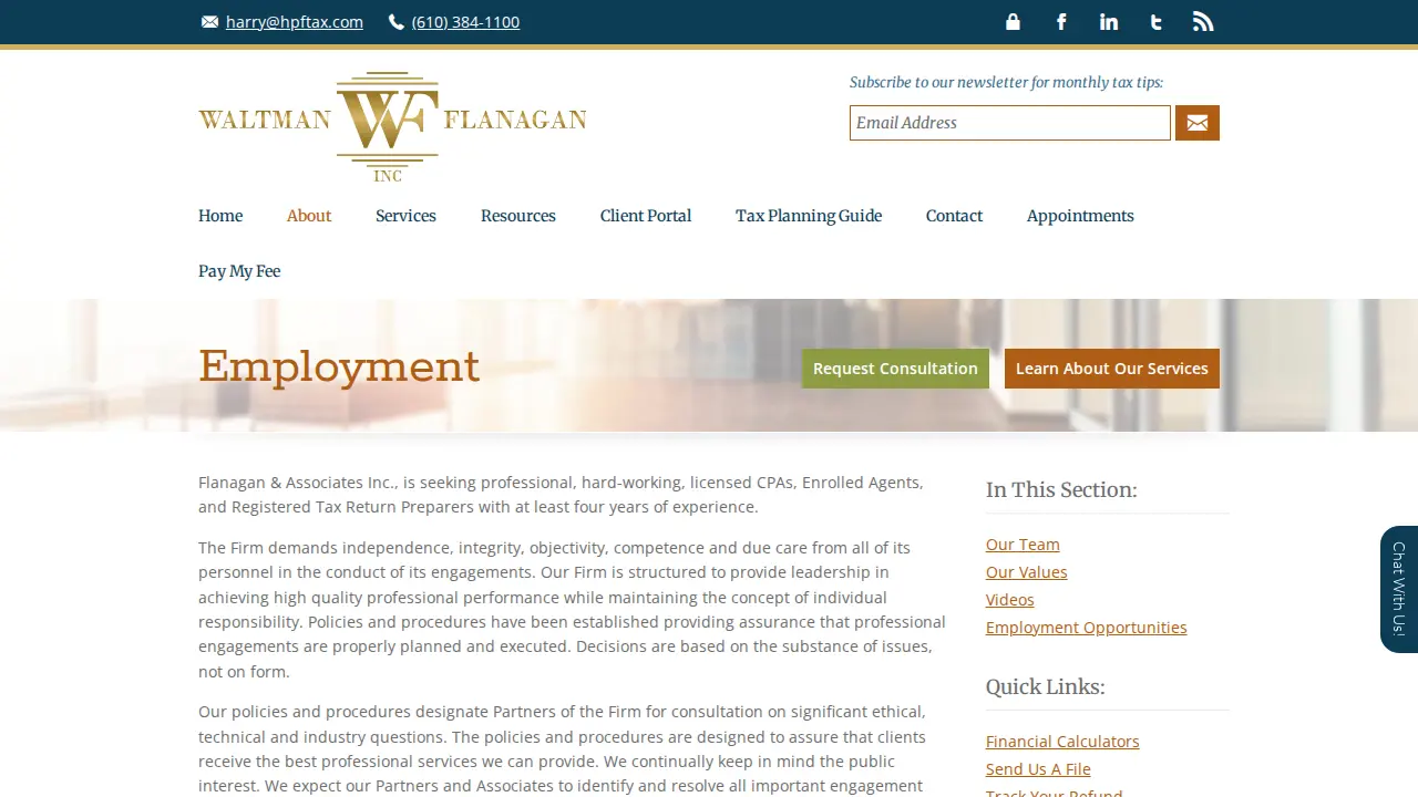 Flanagan & Associates Inc. page