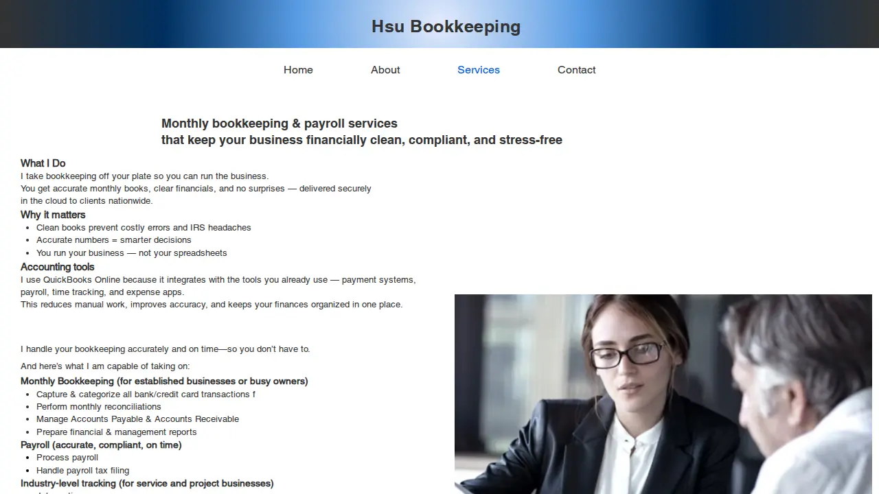 Hsu Bookkeeping page