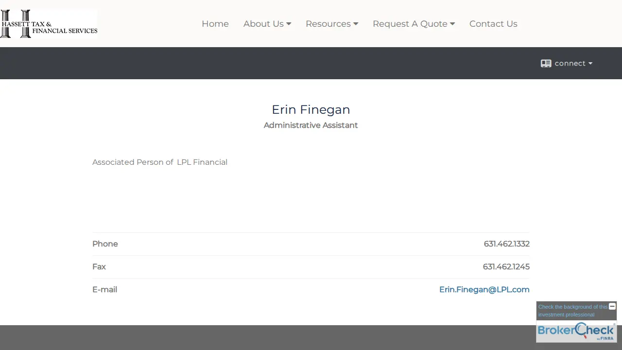 Hassett Tax & Financial Services page