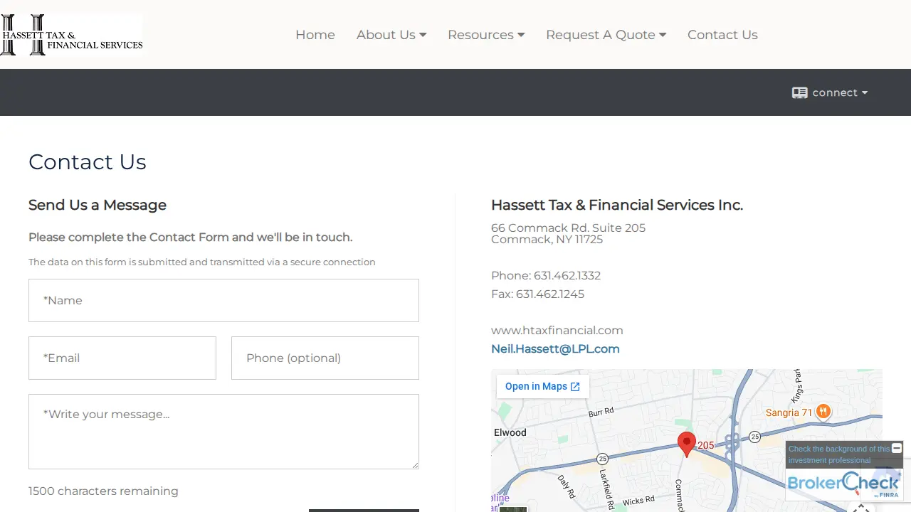 Hassett Tax & Financial Services page