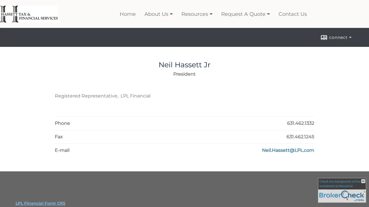 Hassett Tax & Financial Services page