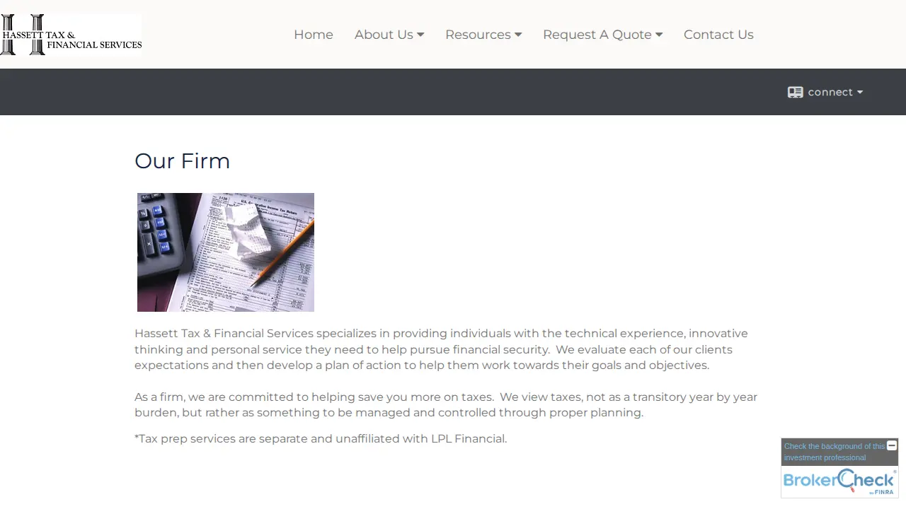 Hassett Tax & Financial Services page