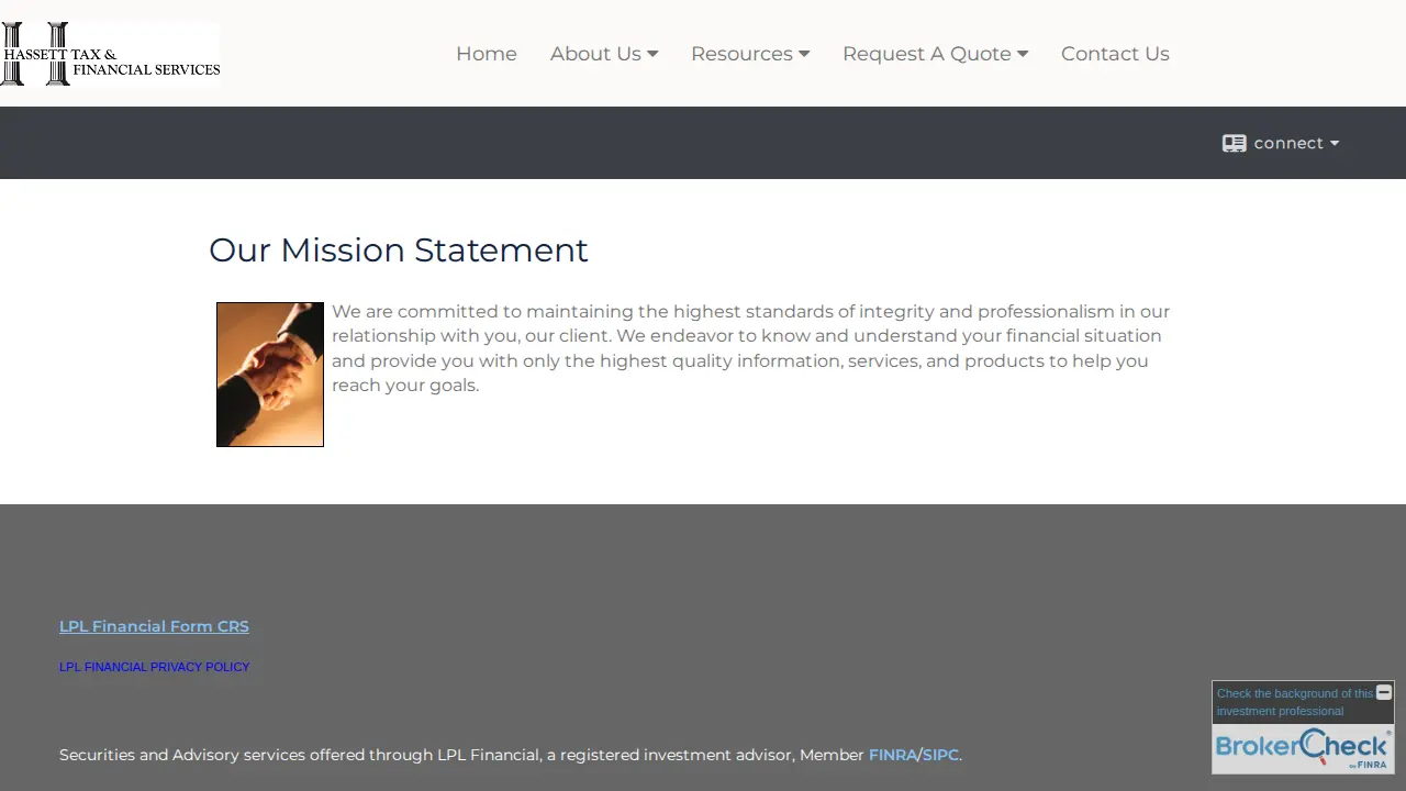 Hassett Tax & Financial Services page