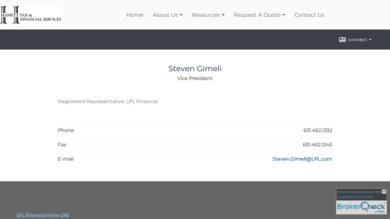Hassett Tax & Financial Services page