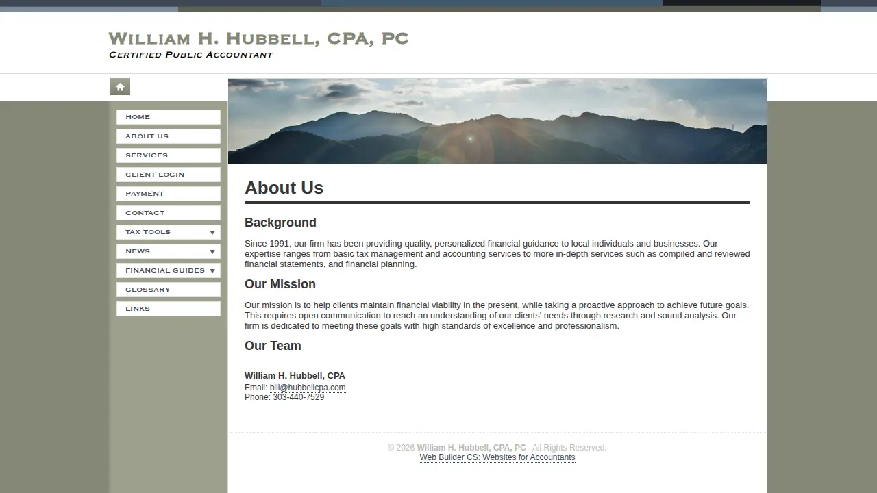 William H. Hubbell, CPA, PC page
