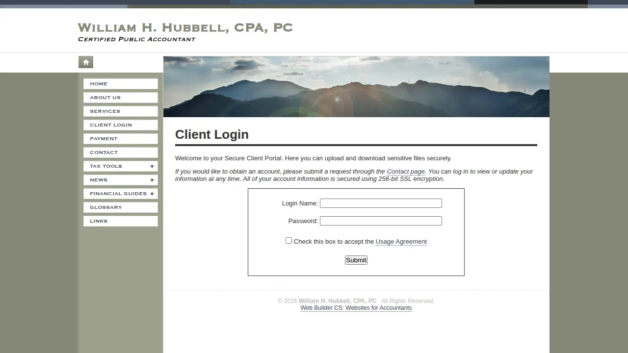 William H. Hubbell, CPA, PC page