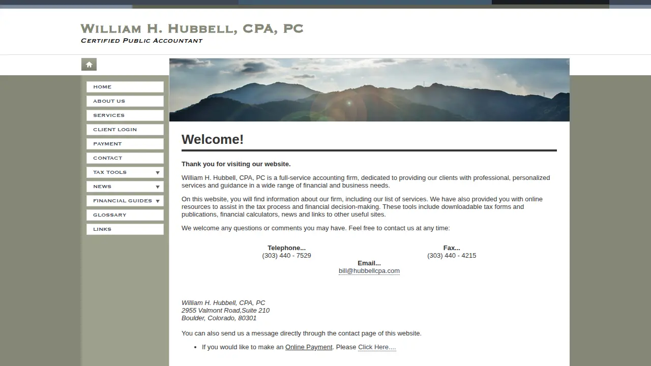 William H. Hubbell, CPA, PC page